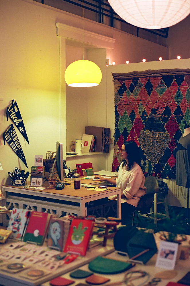 Girl working in gift shop